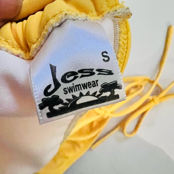 NWOT JESS Swimwear Yellow Bikini Set – Triangle Top & Tie-Side Bottoms Size S/M - Picture 3 of 6